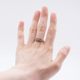 Anello antico in oro 14K e argento con diamanti (per un totale di 0.70ct ca.), primi del'900