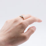 Anello antico in oro 14K e argento con diamanti (per un totale di 0.70ct ca.), primi del'900