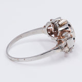 Antique 18k white gold ring with 0.60ct central diamond, 1930s