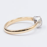 Bague ancienne en or 18 carats et argent avec un diamant taille rosette