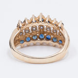 BAGUE VINTAGE EN OR 14K AVEC SAPHIRS ET DIAMANTS, ANNÉES 1950/ANNÉES 1960