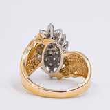Anello vintage in oro giallo 14k con diamanti (1ctw), anni '70