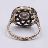 Anello antico in oro 9k con diamanti taglio rosetta, primi del'900