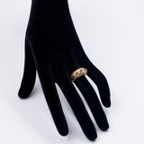 Anello vintage in oro giallo 18K con rubini, zaffiri e smeraldi, anni '70