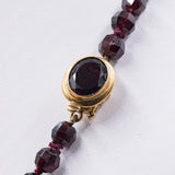 Collana vintage con granati in oro giallo 18K, anni '50