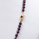 Collana vintage in oro giallo 18k con granati, anni '50/'60