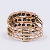 Anello "harem" antico multiplo in oro 14K con zaffiri, primi del '900