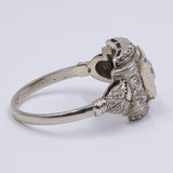 Anello Art Decò antico in platino con diamante di 0.70ct , anni '30