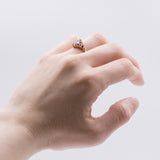 Bague vintage en or 14 carats avec diamants et rubis, 1970