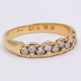 Anello a riviera vintage in oro giallo 14K con diamanti (0.32ctw), anni '70