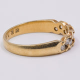 Anello a riviera vintage in oro giallo 14K con diamanti (0.32ctw), anni '70