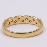 Anello a riviera vintage in oro giallo 14K con diamanti (0.32ctw), anni '70