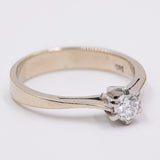 ACCCONTO Anello solitario in 14k con diamante taglio brillante di 0.35ct , anni '60/'70