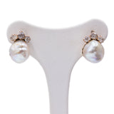 Boucles d'oreilles anciennes en or 18 carats avec perles baroques et diamants, début des années 1900