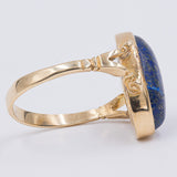 Anello vintage in oro giallo 18K con lapislazzulo, anni '60