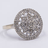 Anello vintage in oro bianco 9k con diamanti (0.50ctw), anni '90