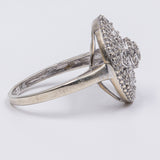 Anello vintage in oro bianco 9k con diamanti (0.50ctw), anni '90