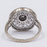 Anello vintage in oro bianco 9k con diamanti (0.50ctw), anni '90