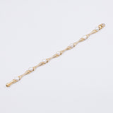 BRACCIALE VINTAGE IN ORO 14K CON PERLE, ANNI '70