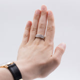 Vintage ring in 14k white gold with pavé diamonds, 1980s / 90s