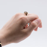 Anello vintage in oro giallo 14k con diamanti (0.15ct), anni 40