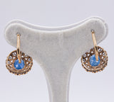 ORECCHINI VINTAGE IN ORO 18K CON ZAFFIRI (3.80CTW CA.) E DIAMANTI (2.60CTW CA.), ANNI ‘70