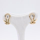 Orecchini vintage in oro giallo 18k con rosette e zaffiri, anni '50/'60
