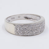 Vintage ring in 14k white gold with pavé diamonds, 1980s / 90s