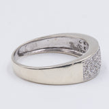 Vintage ring in 14k white gold with pavé diamonds, 1980s / 90s