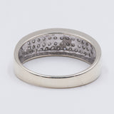 Vintage ring in 14k white gold with pavé diamonds, 1980s / 90s