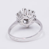 Anello a fiocco di neve in oro bianco 18K e 0.45ct di diamanti, anni '60