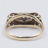 Anello vintage in oro giallo 14k con diamanti (0.15ct), anni 40