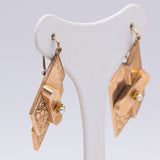 Orecchini borbonici in oro giallo 18k con perline, fine '800