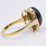Anello vintage in oro 8k con occhio di tigre, anni '70