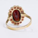 Anello vintage con granati in oro giallo 8k, anni '60