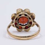Anello vintage in oro 8k con granati, anni '70
