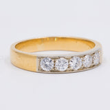 Anello vintage a riviera in oro giallo 18k con diamanti (0.80ctw), anni '80