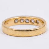 Anello vintage a riviera in oro giallo 18k con diamanti (0.80ctw), anni '80