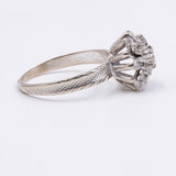 Anello vintage in oro bianco 18k con diamanti (0.30ctw), anni '60