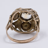 Anello vintage in oro giallo 8k con quarzo citrino, anni '70