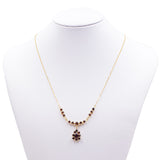 Collier vintage in oro giallo 14k con granati, anni '60