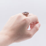 ANELLO ANTICO IN ORO 12K E ARGENTO CON DIAMANTI E RUBINI, PRIMI DEL ‘900