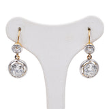 Orecchini antichi in oro e argento con diamanti di taglio antico (4.50ctw), anni '10