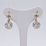 Orecchini antichi in oro e argento con diamanti di taglio antico (4.50ctw), anni '10