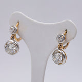 Orecchini antichi in oro e argento con diamanti di taglio antico (4.50ctw), anni '10