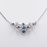 Vintage 14kt gold necklace with diamonds (0.80ct) and sapphires, 1960s