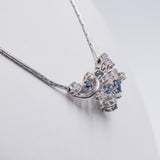 Vintage 14kt gold necklace with diamonds (0.80ct) and sapphires, 1960s
