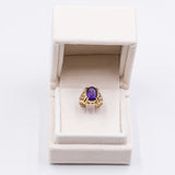 Anello vintage in oro giallo 14k con ametista (3.4ct), anni '70