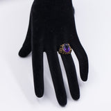 Anello vintage in oro giallo 14k con ametista (3.4ct), anni '70