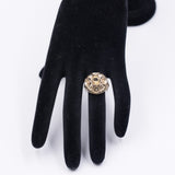 Anello vintage in oro giallo 8k con quarzo citrino, anni '70
